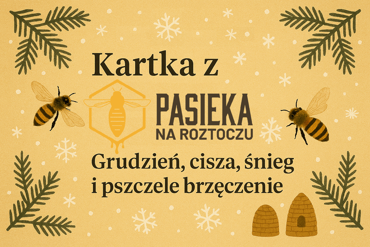Kartka z Pasieki na Roztoczu: Grudzień, cisza, śnieg i pszczele brzęczenie