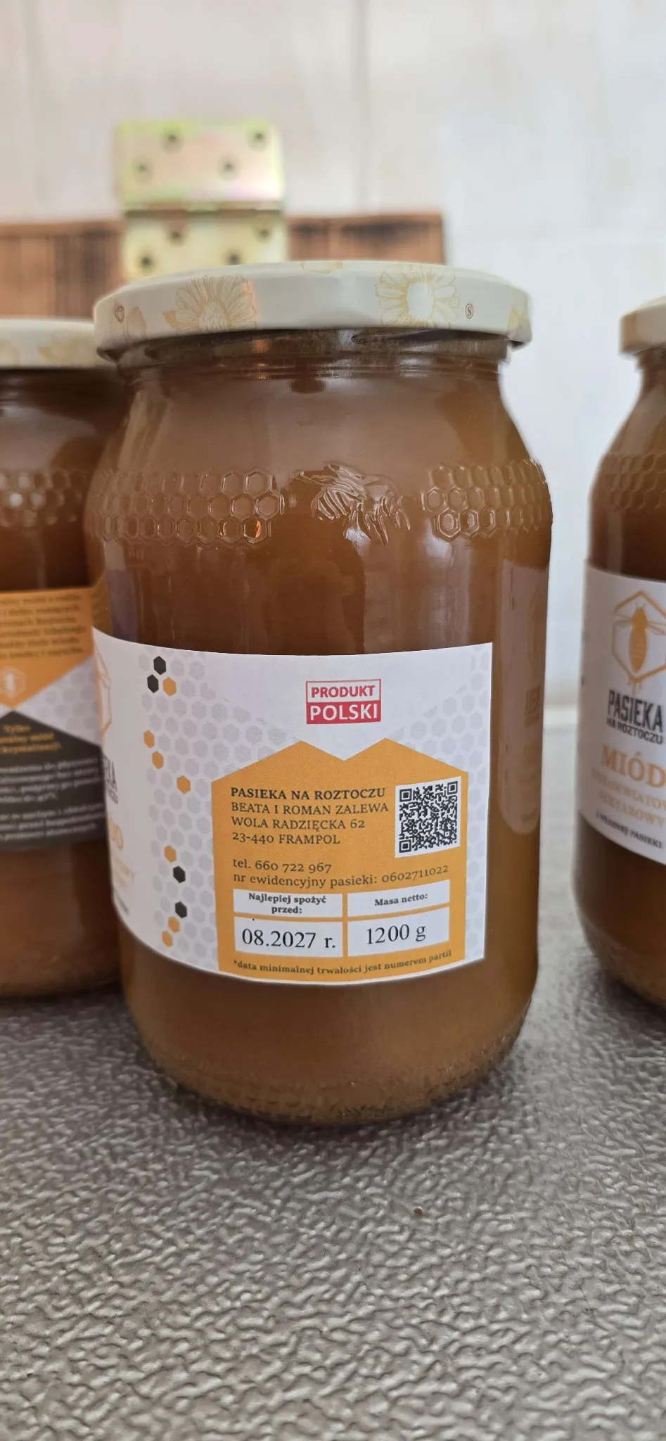 Miód wielokwiatowy nektarowy sierpień 2024 1.2 kg zdjęcie 3